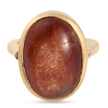 Korevora Sonnenstein Ring 925 Silber vergoldet (Gr&ouml;&szlig;e 16.00) ca. 12,15 ct