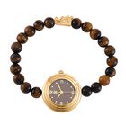 Gelbes Tigerauge Uhren Reiner Edelstahl Bicolor flexibel ca. 50,00 ct.