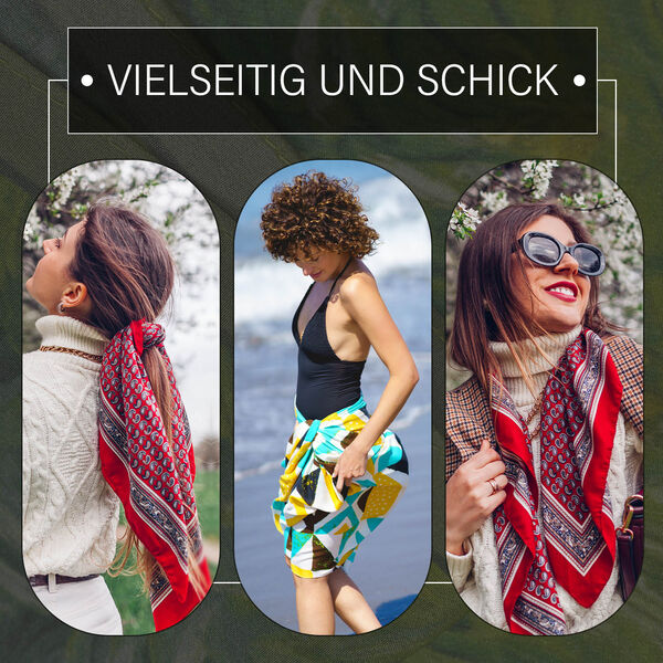 LA MAREY: Premium Selection - 100% Maulbeerenseiden-Halstuch, 35x150cm, Grüne Wiesen image number 5