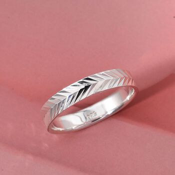Bandring mit Diamantschliffmuster in 925 Silber, 2,40 Gramm