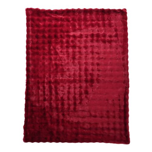 Serenity Night: Superweiche doppellagige Decke, luxuriöses Kunstfell mit Mikroplüschfutter, 750gsm, 150x200 cm, Rot image number 1