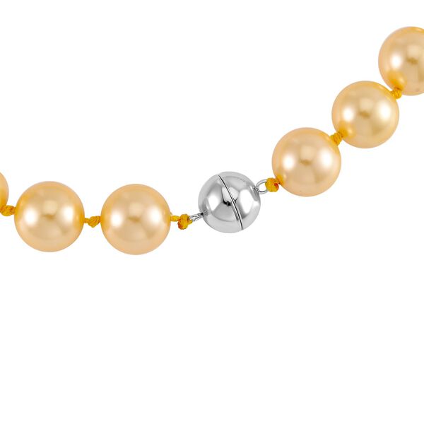 Goldene Muschelkernperle Halskette ca. 50 cm Reiner Edelstahl image number 4