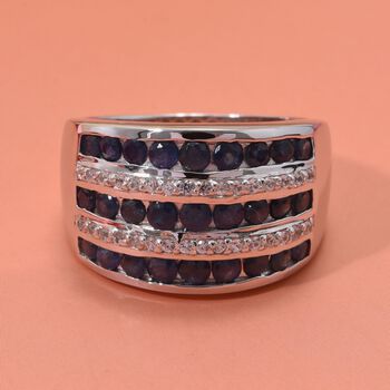 Kanchanaburi blauer Saphir und Zirkon-Ring - 2,28 ct.