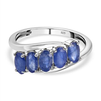 Masoala Saphir (Fissure gef&uuml;llt) Ring 925 Silber platiniert (Gr&ouml;&szlig;e 16.00) ca. 1,56 ct