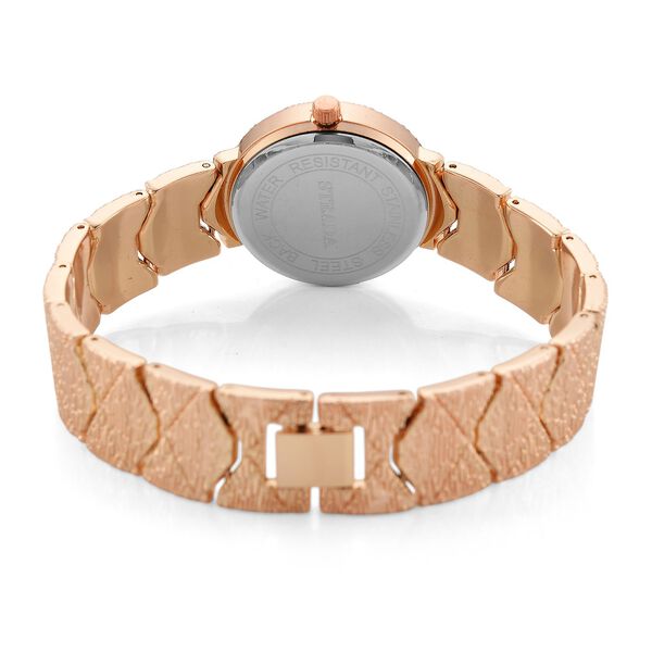 STRADA - Uhr mit japanischem PC21S Uhrwerk, roségoldfarbenem Sonnenschliff-Zifferblatt und Legierungsgehäuse image number 7