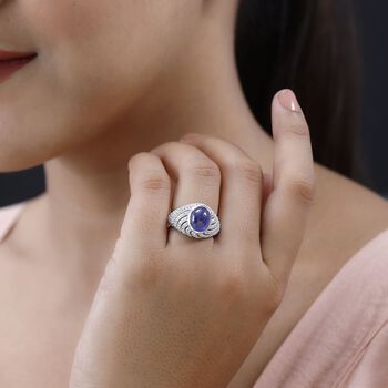 Tansanit und Zirkon Ring - 4,64 ct.