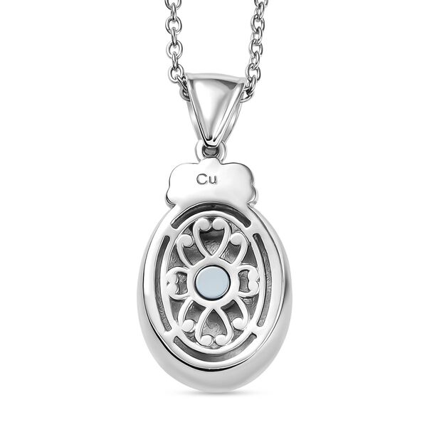 Smaragd-Matrix Anh&auml;nger mit 316L Edelstahlkette 50 cm, 950 Kupfer ca. 4.10 ct image number 5