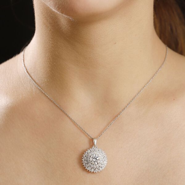 J Francis gefertigt mit SWAROVSKI- Weißer Swarovski Zirkonia Anhänger image number 3