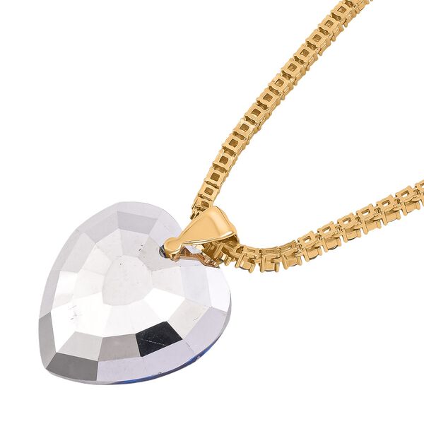 Gr&uuml;ner Magie Farbe Kristall Anh&auml;nger mit Kette, Goldfarben image number 4