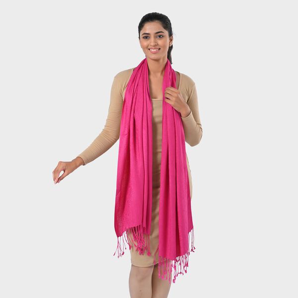 Jacquard-Schal aus Viskose und Geldb&ouml;rse aus PU-Leder mit RFID-Schutz Rosa image number 13