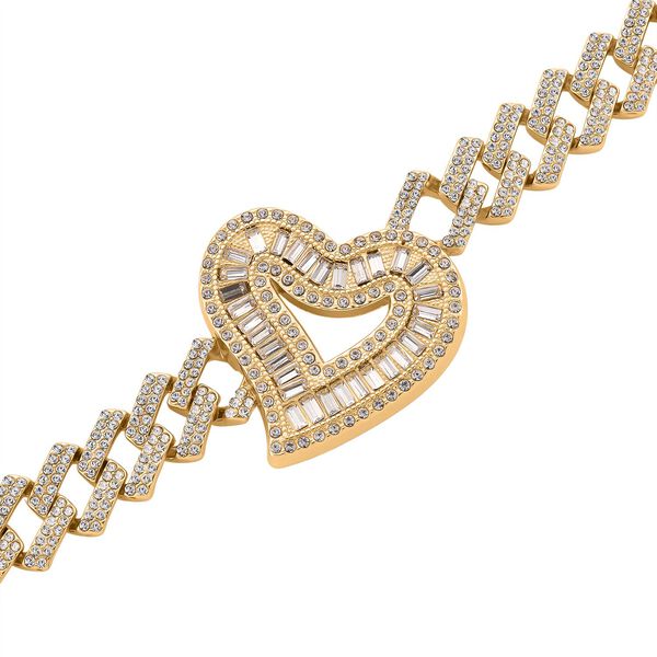 Weißer Kristall Halskette ca. 50 cm Std Gelb image number 4