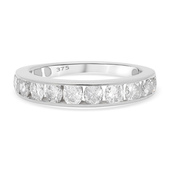 Diamant zertifiziert I2-I3/G-H Half Eternity Ring 375 Wei&szlig;gold