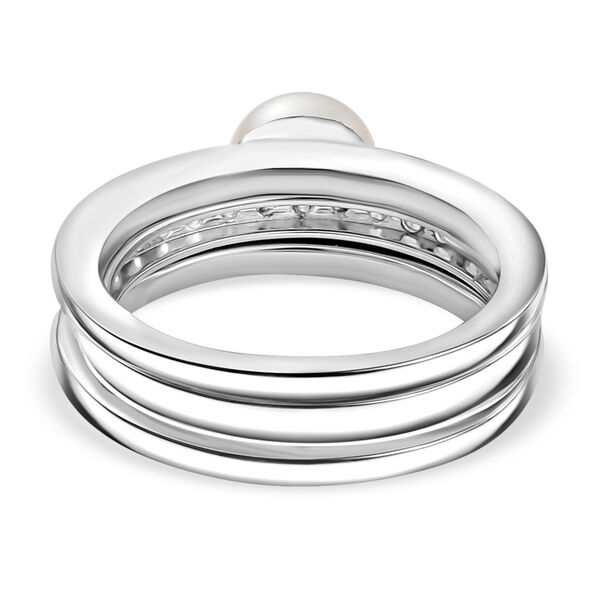 EVER TRUE S&uuml;&szlig;wasser Perle (8-8.5 mm), Wei&szlig;er Zirkon Ring Nickelfreies Messing (Gr&ouml;&szlig;e 18.00) image number 6