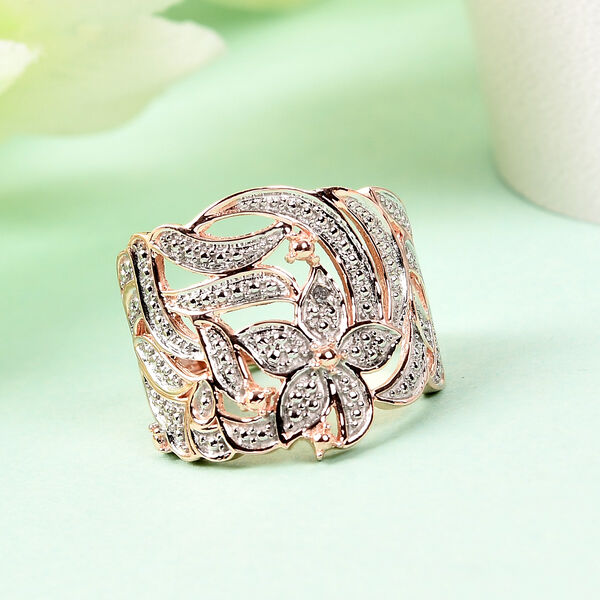 Diamant Ring 925 Silber Rosevergoldet image number 2