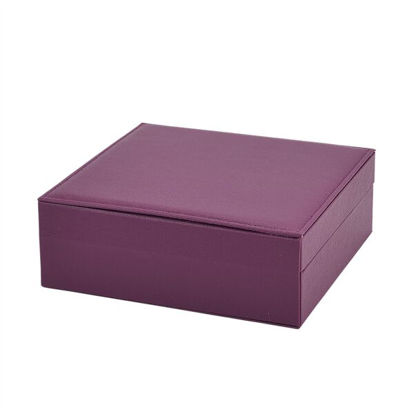 Schmuck Aufbewahrungsbox mit Haken und Fächern, 19x17x6.8 cm, Lila image number 5