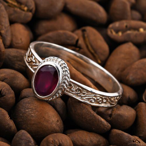 Royal Bali - Afrikanischer Rubin (Fissure gefüllt) Ring, 925 Silber (Größe 16.00) ca. 1.40 ct image number 1