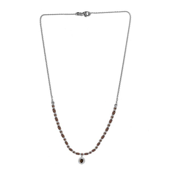 Nat&uuml;rlicher Jenipapo Andalusit Halskette, ca. 45 cm, 925 Silber platiniert, ca. 3.52 ct image number 4