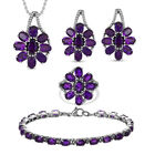 Afrikanischer Amethyst Schmuckset  Edelstahl ca. 25.63 ct