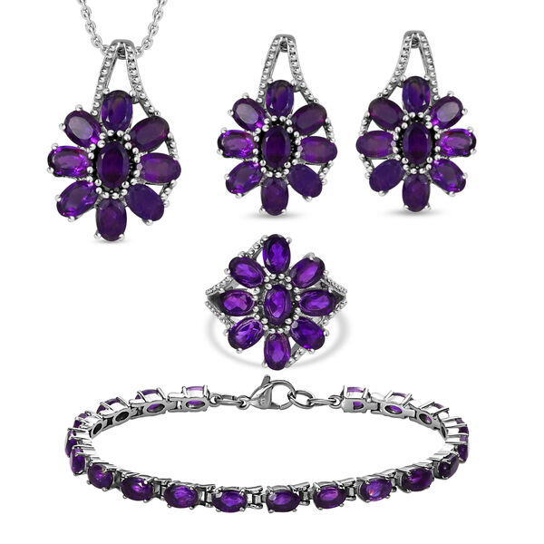 Afrikanisches Amethyst-Schmuckset - 25,63 ct.