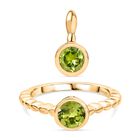 D'Joy Peridot Schmuckset 925 Silber vergoldet (Größe 16) ca. 2,26 ct.