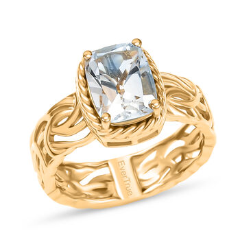 EVER TRUE AA Prasiolith Ring Nickelfreies Messing (Gr&ouml;&szlig;e 19.00) ca. 2,04 ct