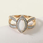 Natürlicher Äthiopischer Opal und Zirkon Ring 925 Silber vergoldet  ca. 0,94 ct image number 1