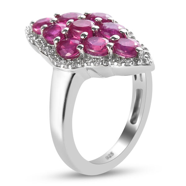 Afrikanischer Rubin und Zirkon-Ring, 925 Silber platiniert  ca. 1,85 ct image number 5