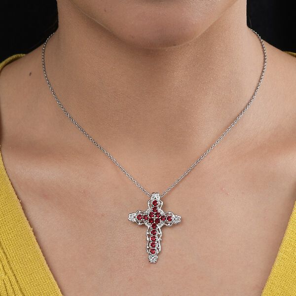 LUSTRO STELLA - &ouml;sterreichischer Licht Siam Kristall-Anh&auml;nger, Messing ca. 1,19 ct image number 3