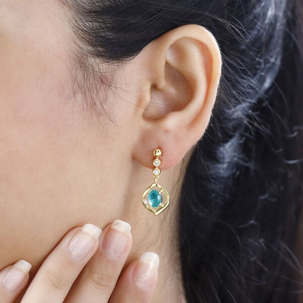 Smaragd Triplett Quarz und Zirkon Ohrringe - 1,96 ct. image number 3