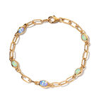 Natürlicher Äthiopischer Opal Armband ca. 19 cm 925 Silber vergoldet ca. 2,04 ct