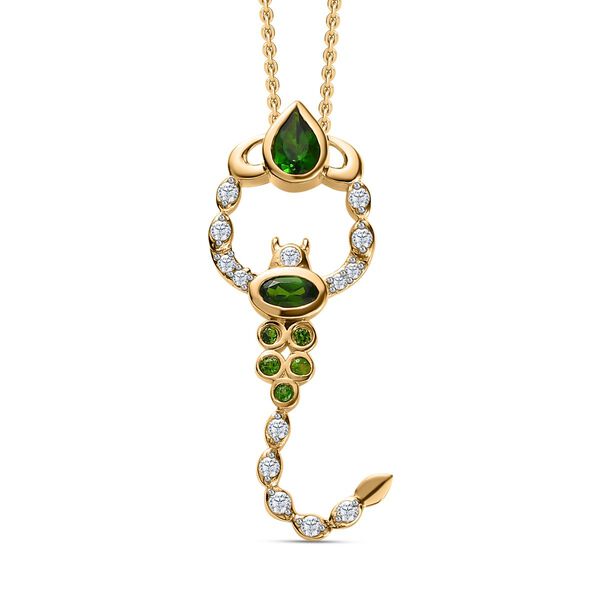 GP Creature Kollektion- Chromdiopsid, Zirkon und Saphir-Anh&auml;nger mit Kette - 1,12 ct.