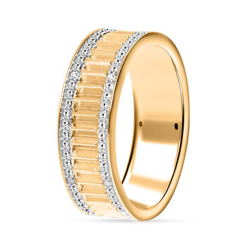 Wei&szlig;er Diamant Ring 925 Silber 750 Gelbgold Vermeil (Gr&ouml;&szlig;e 20.00)