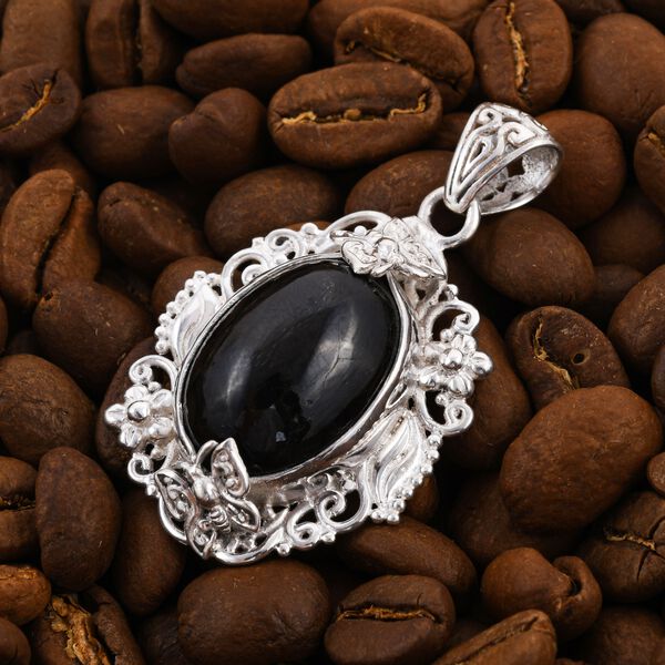 Royal Bali - Schwarz Stern Diopsid Anhänger, 925 Silber ca. 23.62 ct image number 2