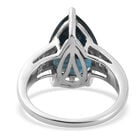 London Blau Topas und Diamant Ring 925 Silber platiniert  ca. 5,75 ct image number 4