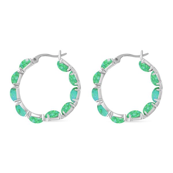 Gr&uuml;ne simulierte Opal-Inside-Out-Creolen image number 4