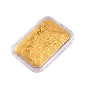 Gold-Barren mit Lebensbaum-Motiv in 999 Gold