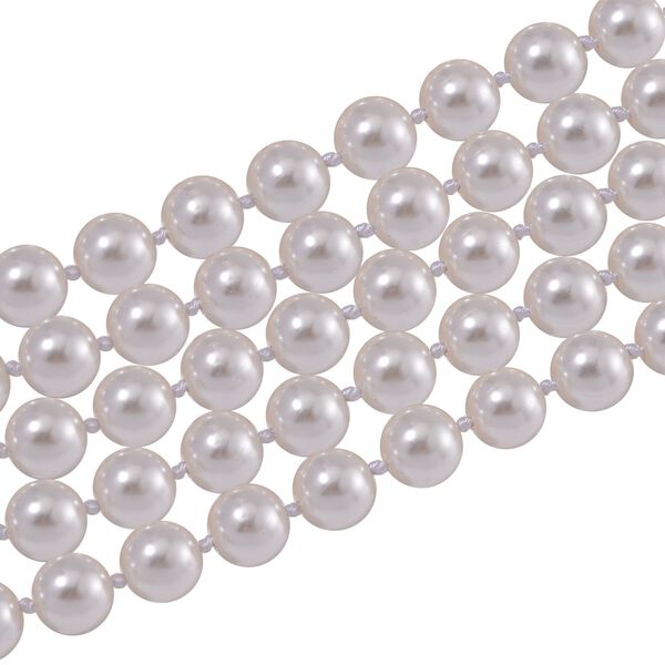 Mehrstr&auml;ngige wei&szlig;e Muschelkernperlen-Halskette, 255 cm image number 3