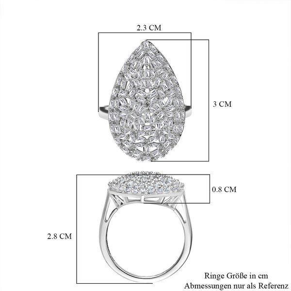 LUXURIANT DIAMOND - Wei&szlig;er Diamant SI-GH Ring 925 Silber Rhodiniert (Gr&ouml;&szlig;e 17.00) ca. 1.00 ct image number 5
