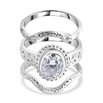 Royal Bali - D Joy Moissanit Ring 925 Silber (Gr&ouml;&szlig;e 19.00) ca. 2.78 ct