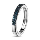 Blauer Diamant-Half-Eternity-Ring, 925 Silber platiniert, 0,25 ct. image number 4