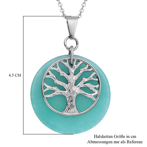 Amazonit-Anhänger mit Kette, reiner Edelstahl ca. 15,50 ct image number 5