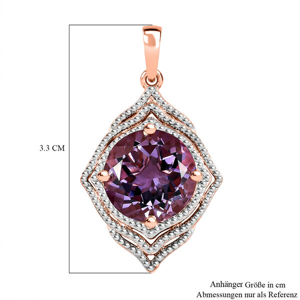 AAA Rose De France Amethyst Anh&auml;nger, 925 Silber ros&eacute;vergoldet ca. 6.02 ct image number 5