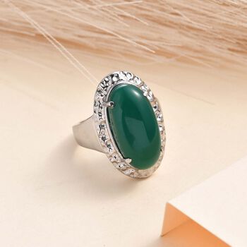 Verde Onyx Ring, 316L Edelstahl (Gr&ouml;&szlig;e 17.00) ca. 11.77 ct