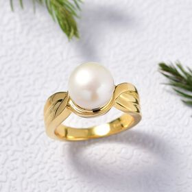 S&uuml;&szlig;wasser Perle (8-8.4 mm) Ring Nickelfreies Messing (Gr&ouml;&szlig;e 17.00)