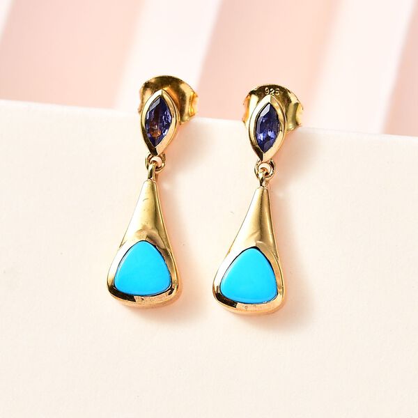 AA Sleeping Beauty Türkis und Tansanit Ohrringe - 1,67 ct. image number 2