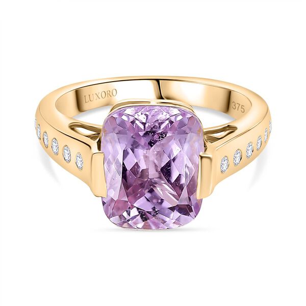 AAA Martha Rocha Kunzite, Wei&szlig;er Diamant Ring 375 Gold (Gr&ouml;&szlig;e 19.00) ca. 5,73 ct