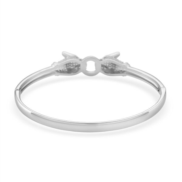 Gr&uuml;ner und wei&szlig;er Zirkonia 19cm Armreif in Silberton image number 5