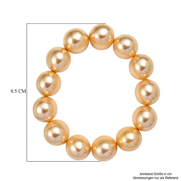 Flexibles goldenes Muschelkernperle Armband image number 4