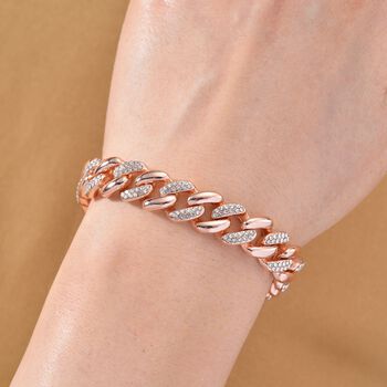 Wei&szlig;er Kristall Armband ca. 19 cm, Rosefarben