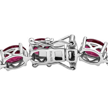 D'Joy AA Nat&uuml;rlicher Rhodolith Granat Armband ca. 20 cm 925 Silber rhodiniert ca. 26,55 ct.